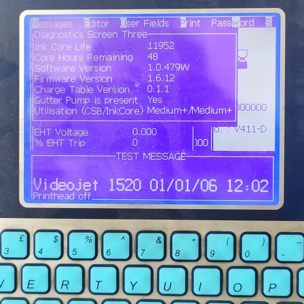 Diagnostics Screen Three